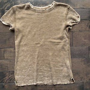 Free People Washed Rinse Waffle Tee